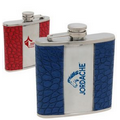 6 Oz. Stainless Steel Flask w/ Alligator Leather